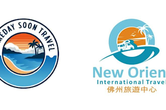 design tour travel adventure resort and ship logo