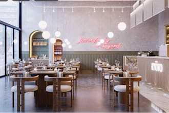 visualize hookah bar, restaurant design,banquet hall,stage design,cgi rendering