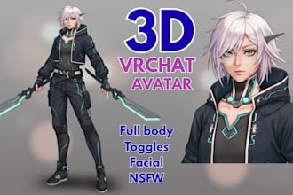 create vrchat avatar, furry avatar, custom vrc model, anime vrchat furry avatar