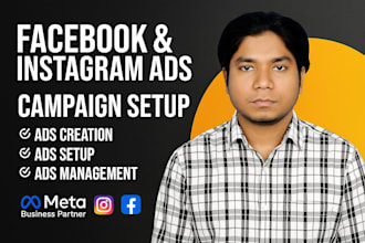 setup and manage facebook ad campaign, instagram ads, fb ads, meta ads marketing