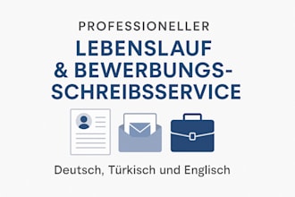 write professional resume and cover letter in english german and turkish