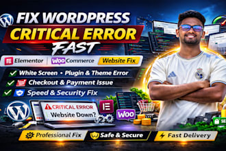 fix wordpress critical error, elementor and woocommerce issues