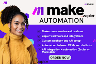setup make com automation, integromat, made com, zapier, API integrations