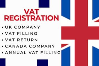 do vat registration for UK, eu, canada, or any country with full documentation