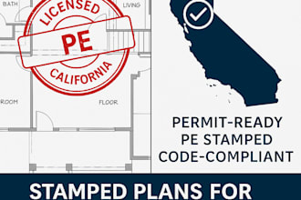 review and stamp california pe architectural drawings for city approval