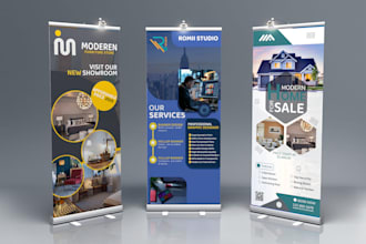design roll up, pull up or pop up banner, retractable banner