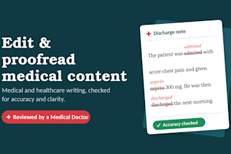 edit and proofread your medical or healthcare content