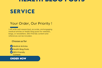 write medical articles health blog posts researched by MD