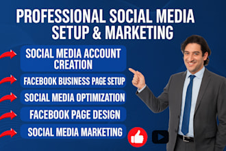 create social media accounts, setup facebook business page social media