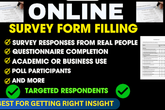 recruit over 1000 respondents to fill online surveys form, polls, questionnaire