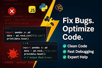 code, debug and fix your python script, javascript, ml, ai program in python