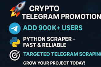 crypto telegram promotion telegram scrappng add 900k user python scraps 10x sale
