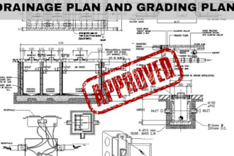 make grading plan, erosion control and drainage plans with seal and stamp