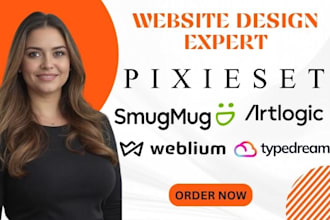 create a website using pixieset artlogic weblium smugmug or typedream