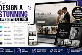 create a website using pixieset artlogic weblium smugmug or typedream