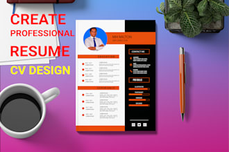 design a modern and professional resume or CV template