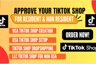 create USA tiktok shop US tiktok account USA tiktok shop business representative