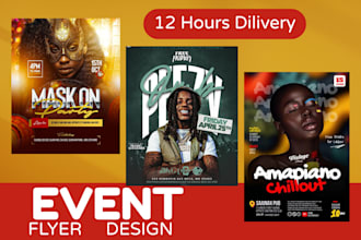 design canva event flyer, promotional postcard, local business flyer and epk kit
