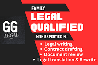 provide support in family law cases, family settlements, affidavits, legal law