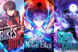 draw shonen anime manga comic webtoon cover webcomic light novel webnovel manhwa