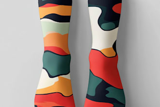 draw creative sublimation socks design for your brand