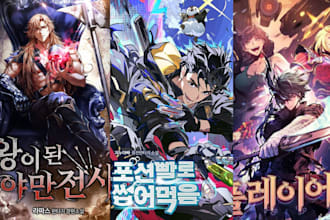 draw webnovel anime webtoon cover art shonen dnd anime couple book cover design