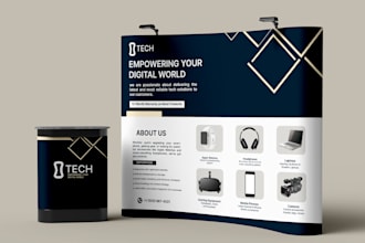 design trade show booth, backdrop and trade show banner for exhibition