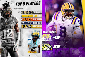 design sport graphics, poster, flyer, banner, college commit
