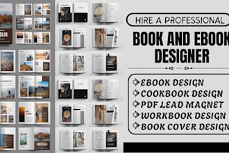 do ebook design, pdf lead magnet, workbook, cookbook, journal and cover for kdp