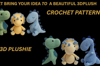 design 3d plushie design for toys and crochet pattern