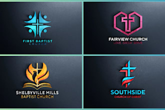 do modern church religious christian ministry business logo design