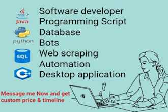 script java python bot c cpp sql database coding programming project development