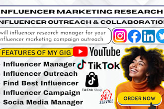 influencer research manager for your influencer marketing campaign outreach