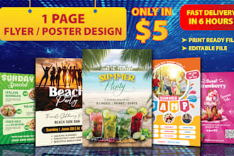 design event party summer flyer, travel tour and beach flyer