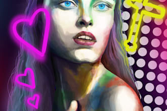 create a bold neon pop art portrait from your photo