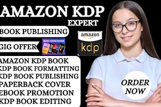 do ebook publishing on amazon KDP, book formatting, paperback book cover design