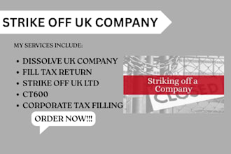 strike off uk ltd company, close uk ltd company, account tax filling, ds01