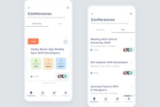 create online video conference app, event booking app