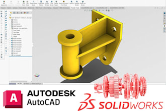 do 3d cad model autocad blueprint, mechanical part, 3d assembly solidwork stl