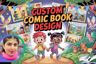 draw comic book,strip,novel illustration in any art style based on your story