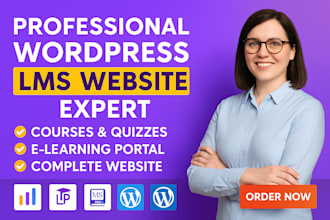 build wordpress lms website with learndash , tutor lms , masterstudy buddyboss