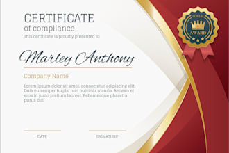 design a professional certificate, diploma or award design