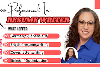 write your ats lebenslauf resume, bewerbung cover letter, english resume writing