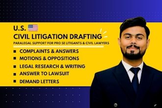 draft civil court documents as a paralegal for civil lawyers and pro se