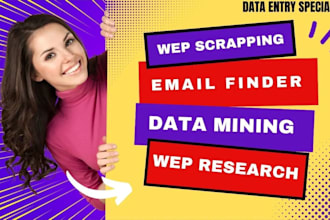do web scraping bot, admin support work, lookup email and email list building