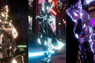 do custom furry avatar, vrchat, vrc, vtuber model, gesture toggles, oculus quest