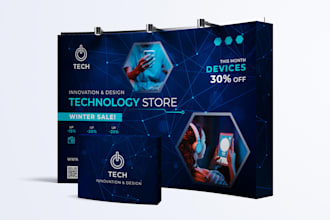 design trade show booth and backdrop for exhibition