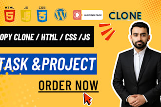 duplicate copy clone website or landing page in HTML CSS js, react