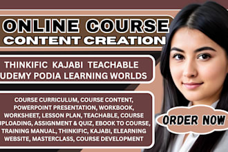 create online course content course creation course curriculum video script ppt