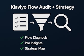 audit klaviyo email flows and provide strategy for build ecommerce sales funnel